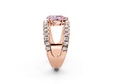 Rose gold Fancy Pink Pear  Solitaire Split Shank Pave Diamond Ring_51