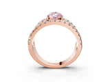 Rose gold Fancy Pink Pear  Solitaire Split Shank Pave Diamond Ring_52
