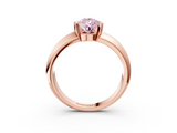 Rose gold Fancy Pink Pear  Solitaire Tension Set Diamond Ring with Wide Band_40