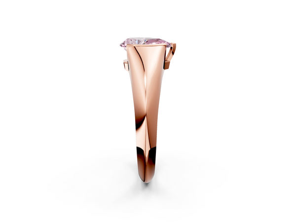 Rose Gold Pear-Shaped Tension Set Solitaire Engagement Ring Setting for Fancy Pink Center