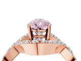 Rose gold Fancy Pink Pear  Solitaire Twist Band Pavé Diamond Engagement Ring_49