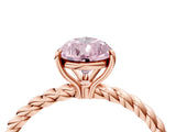 Rose gold Fancy Pink Pear  Solitaire Twist Band Ring with Four-Prong Setting_71