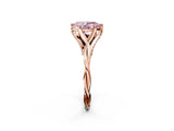 Rose gold Fancy Pink Pear  Solitaire Twist Band Six-Prong Setting 2