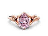 Rose gold Fancy Pink Pear  Solitaire Twist Band Six-Prong Setting