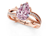 Rose gold Fancy Pink Pear  Solitaire Twist Band with Pavé Accents and Four-Prong Setting_21