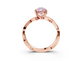 Rose gold Fancy Pink Pear  Solitaire Twist Band with Pavé Accents and Four-Prong Setting_23