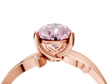Rose gold Fancy Pink Pear  Solitaire Twist Band with Pavé Accents and Four-Prong Setting_24