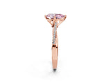 Rose gold Fancy Pink Pear  Solitaire Twist Band with Pavé Diamonds and Four-Prong Setting_54