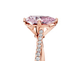 Rose gold Fancy Pink Pear  Solitaire Twist Band with Pavé Diamonds and Four-Prong Setting_57
