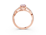 Rose gold Fancy Pink Pear  Solitaire Twist Band with Pavé Setting and Four-Prong Setting_20