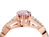 Rose gold Fancy Pink Pear  Solitaire Twist Band with Pavé Setting and Four-Prong Setting_21