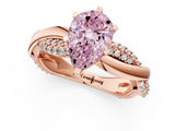 Rose gold Fancy Pink Pear  Solitaire Twist Band with Pave Prong Setting_60