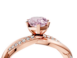 Rose gold Fancy Pink Pear  Solitaire Twist Band with Pave Prong Setting_63