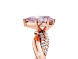 Rose gold Fancy Pink Pear  Solitaire Twist Band with Pave Prong Setting_64