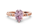 Rose gold Fancy Pink Pear  Solitaire Twisted Band Prong Set Engagement Ring_60