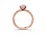 Rose gold Fancy Pink Pear  Solitaire Twisted Band Prong Set Engagement Ring_63
