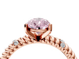 Rose gold Fancy Pink Pear  Solitaire Twisted Band Prong Set Engagement Ring_64