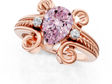 Rose gold Fancy Pink Pear  Solitaire Twisted Band Scroll Prong Ring_4