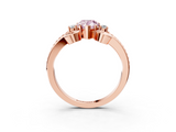 Rose gold Fancy Pink Pear  Solitaire Twisted Band Scroll Prong Ring_6