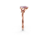 Rose gold Fancy Pink Pear  Solitaire Twisted Band with Bead Prong Setting_393