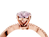 Rose gold Fancy Pink Pear  Solitaire Twisted Band with Bead Prong Setting_395