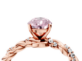 Rose gold Fancy Pink Pear  Solitaire Twisted Band with Pavé Accents and Four-Prong Setting_7