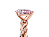 Rose gold Fancy Pink Pear  Solitaire Twisted Band with Pavé Accents and Four-Prong Setting_8