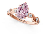 Rose gold Fancy Pink Pear  Solitaire Twisted Band with Prong Setting 2