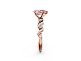 Rose gold Fancy Pink Pear  Solitaire Twisted Band with Prong Setting 3
