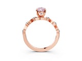 Rose gold Fancy Pink Pear  Solitaire Twisted Band with Prong Setting 4