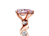 Rose gold Fancy Pink Pear  Solitaire Twisted Band with Prong Setting
