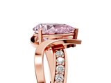 Rose gold Fancy Pink Pear  Solitaire Twisted Band with Prong Setting_8