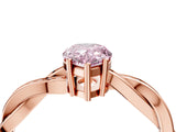Rose gold Fancy Pink Pear  Solitaire Twisted Pave Diamond Ring with Four-Prong Setting_18