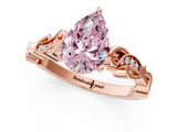 Rose gold Fancy Pink Pear  Solitaire Vine Band with Milgrain Prong Setting_4