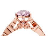 Rose gold Fancy Pink Pear  Solitaire Vine Band with Milgrain Prong Setting_7