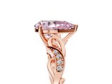Rose gold Fancy Pink Pear  Solitaire Vine Band with Milgrain Prong Setting_8