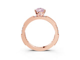 Rose gold Fancy Pink Pear  Solitaire with Pavé Band and Four-Prong Setting_316