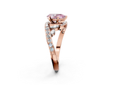 Rose gold Fancy Pink Pear  Solitaire with Pavé Twist Band and Four-Prong Setting_56