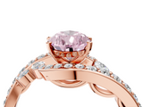 Rose gold Fancy Pink Pear  Solitaire with Pavé Twist Band and Four-Prong Setting_58