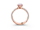 Rose gold Fancy Pink Pear  Solitaire with Pave Band and Four-Prong Setting_6