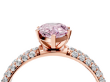 Rose gold Fancy Pink Pear  Solitaire with Pave Band and Four-Prong Setting_7