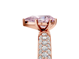 Rose gold Fancy Pink Pear  Solitaire with Pave Band and Four-Prong Setting_8