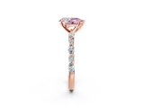 Rose gold Fancy Pink Pear  Solitaire with Side Stones on a Pavé Band and Four-Prong Setting_25