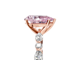 Rose gold Fancy Pink Pear  Solitaire with Side Stones on a Pavé Band and Four-Prong Setting_28