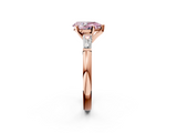 Rose gold Fancy Pink Pear  Solitaire with Tapered Baguette Side Stones on a Classic Band with Four-Prong Setting_89