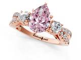 Rose gold Fancy Pink Pear  Three-Stone Diamond Ring with Pavé Split Shank and Four-Prong Setting_63