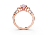Rose gold Fancy Pink Pear  Three-Stone Diamond Ring with Pavé Split Shank and Four-Prong Setting_65