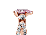 Rose gold Fancy Pink Pear  Three-Stone Diamond Ring with Pavé Split Shank and Four-Prong Setting_67