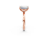 Rose gold Fancy Pink Pear  and Emerald Cut Toi Moi Ring with Prong Setting_65