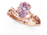 Rose gold Fancy Pink Pear cut Solitaire Twisted Band Prong Setting Ring_184